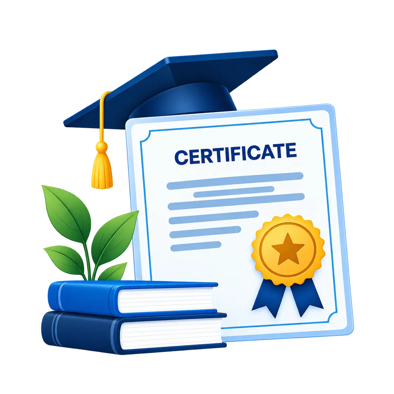 Graduation Cap and Certificate