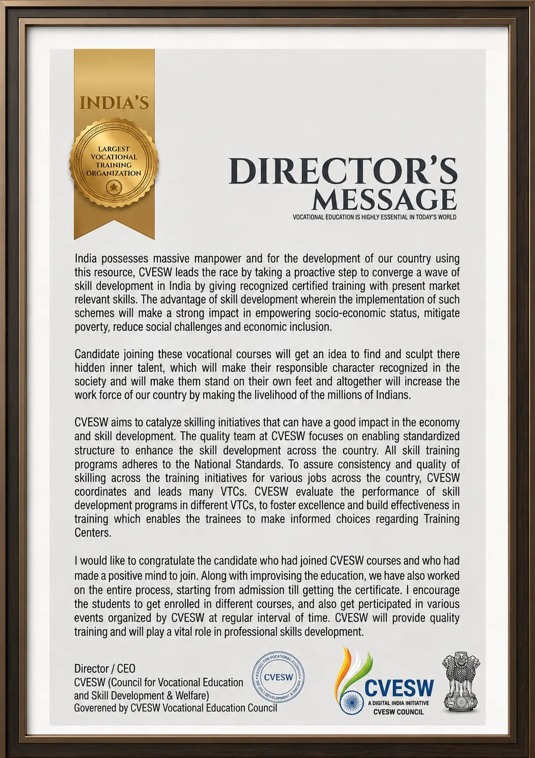 Director's Message